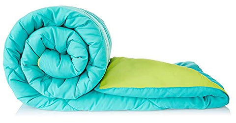 RIAN Microfiber All-Weather Double Bed Reversible Comforter (Aqua Blue & Olive Green)