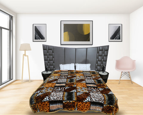 RIAN Tiger Print Mink Blanket for Double Bed( Multi Color )